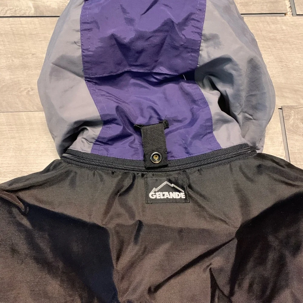 Vtg Gelande Microlite Anorak Purple & Gray Hooded Pullover Jacket Men's Sz Large - Picture 9 of 10